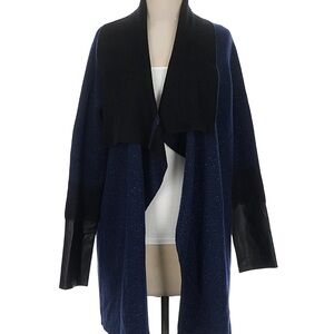 Vince wool cardigan with leather sleeves